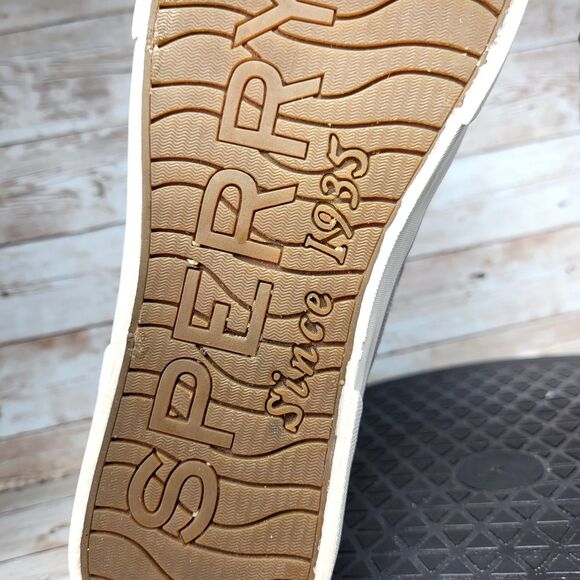 Sperry Pier Boat Women's Size 8.5 Sparkle Canvas Slip On Grey Casual Shoes - Picture 7 of 9